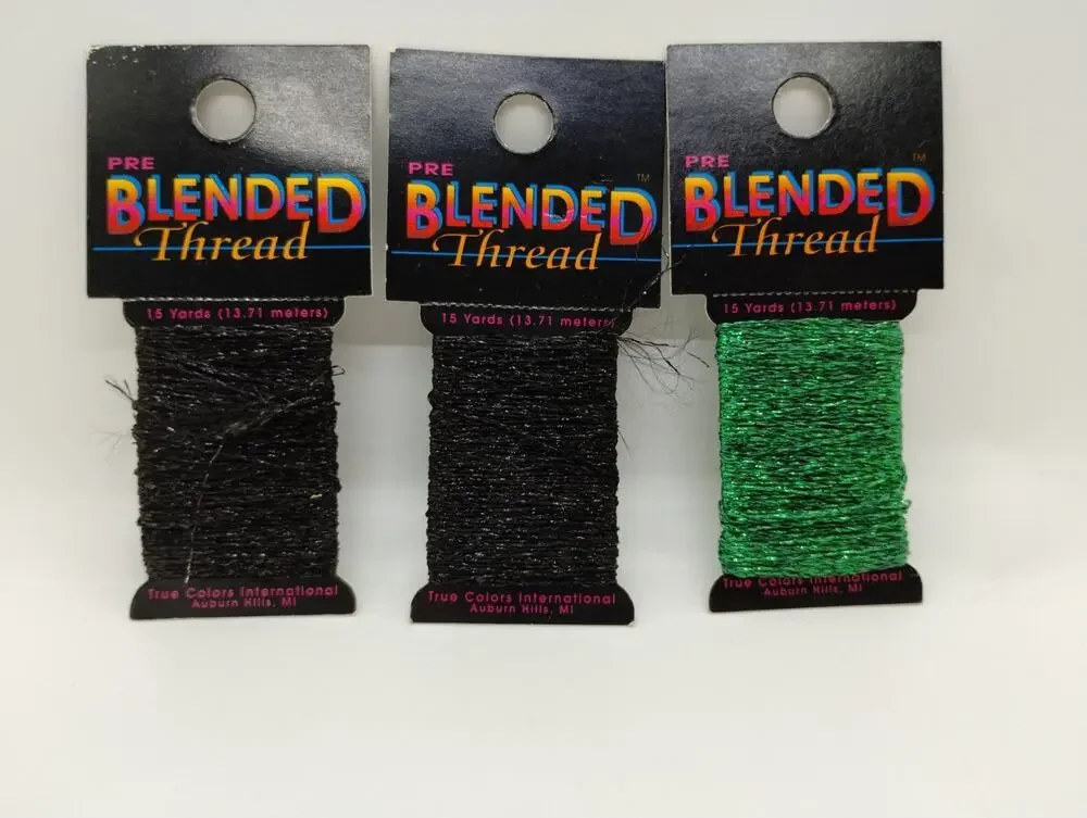 Threads for Needlepoint, Hand Embroidery - Lot of 3 Pre-Blended Thread #14 Metal